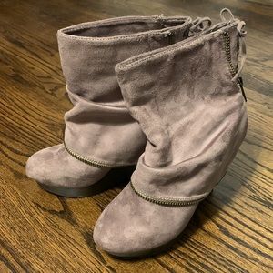 Suede Brown Wedges/Booties
